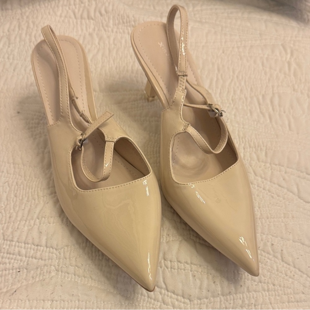 Xin Jing Elegant Cream Slingback Heels